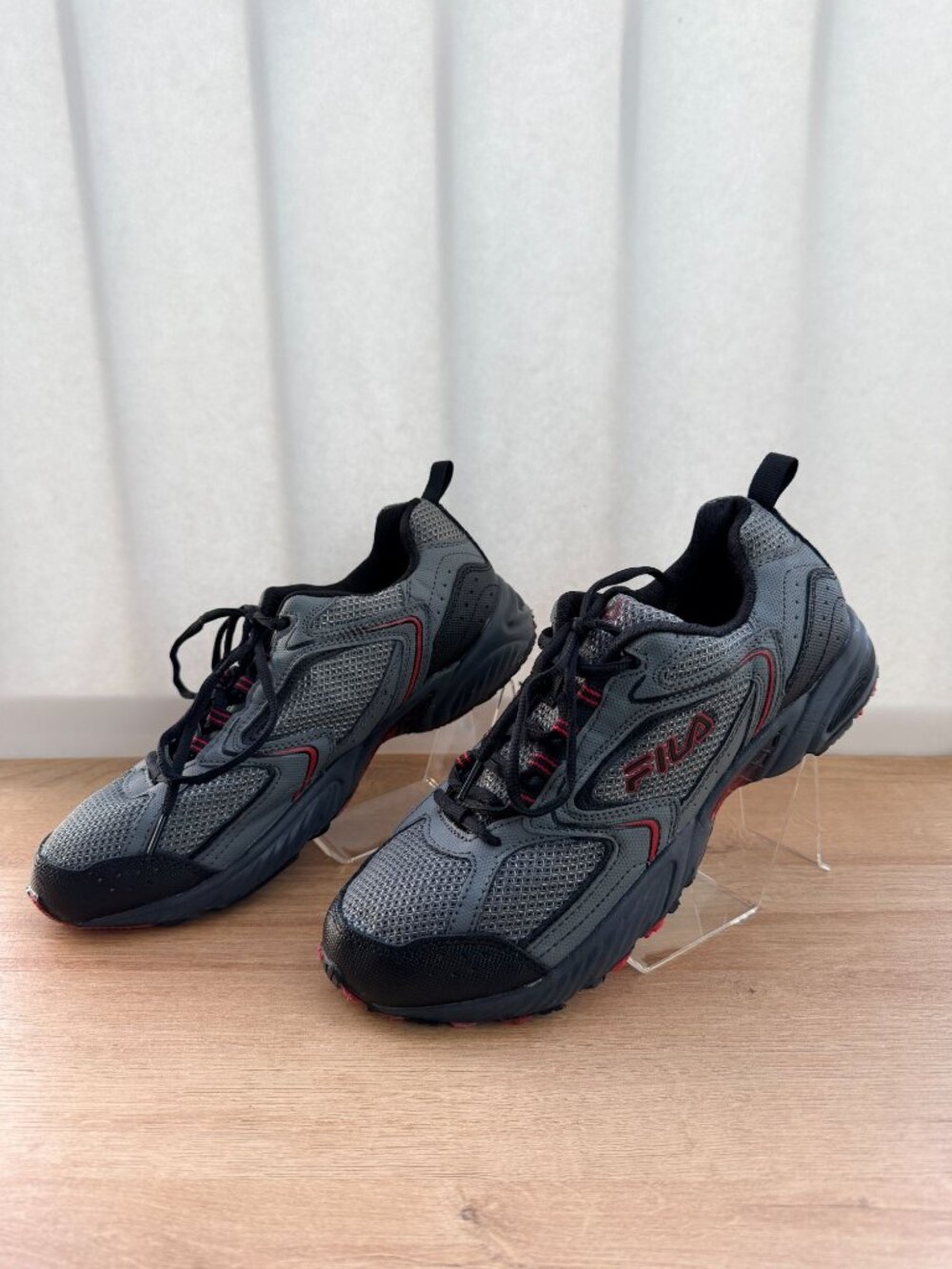 Fila Memory Foam Coolmax Athletic Sneakers Gray Red Men’s Size 9.5 - Picture 15 of 15